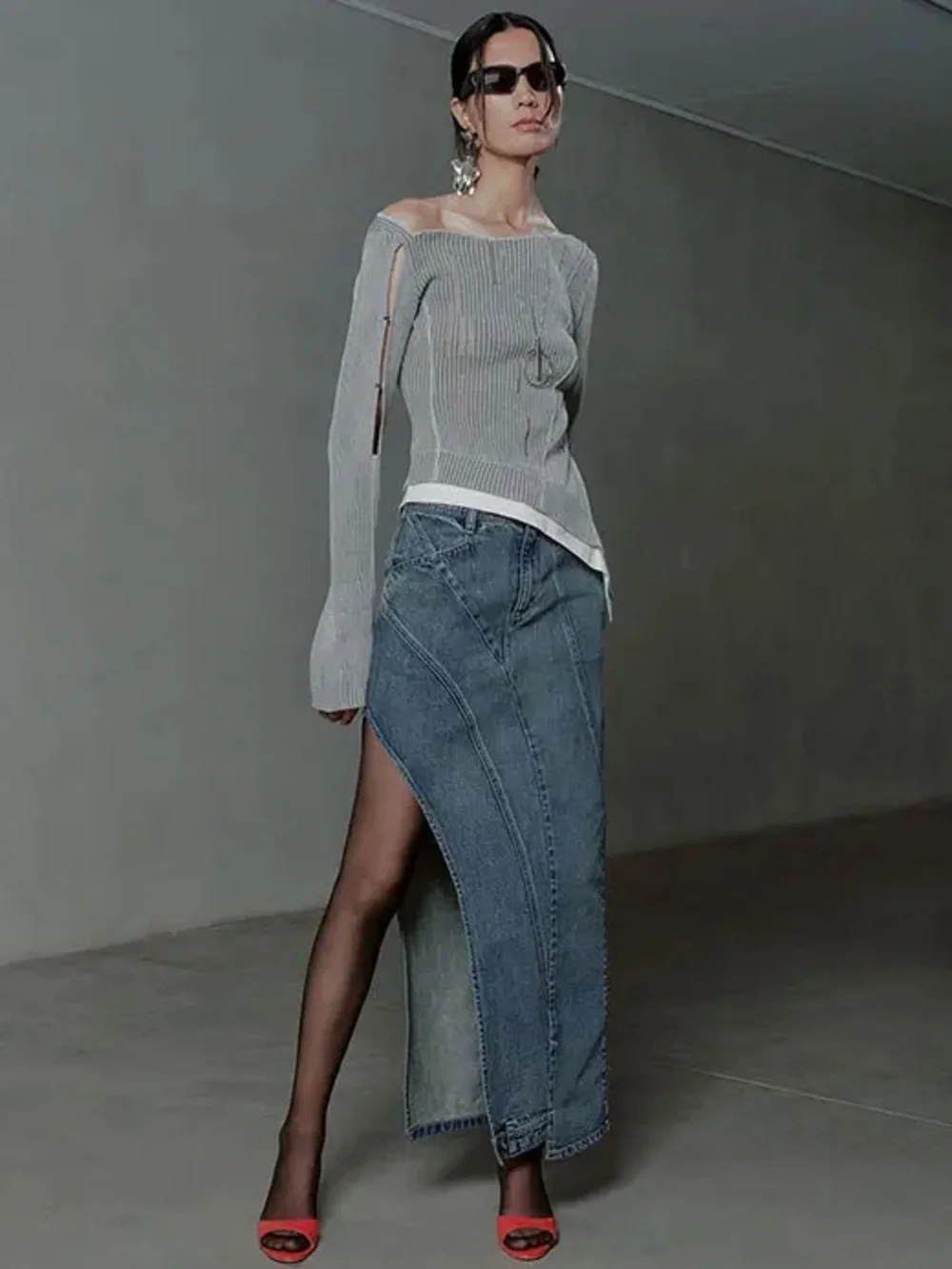 Urban Revivo‎ Deconstructed Denim Skirt